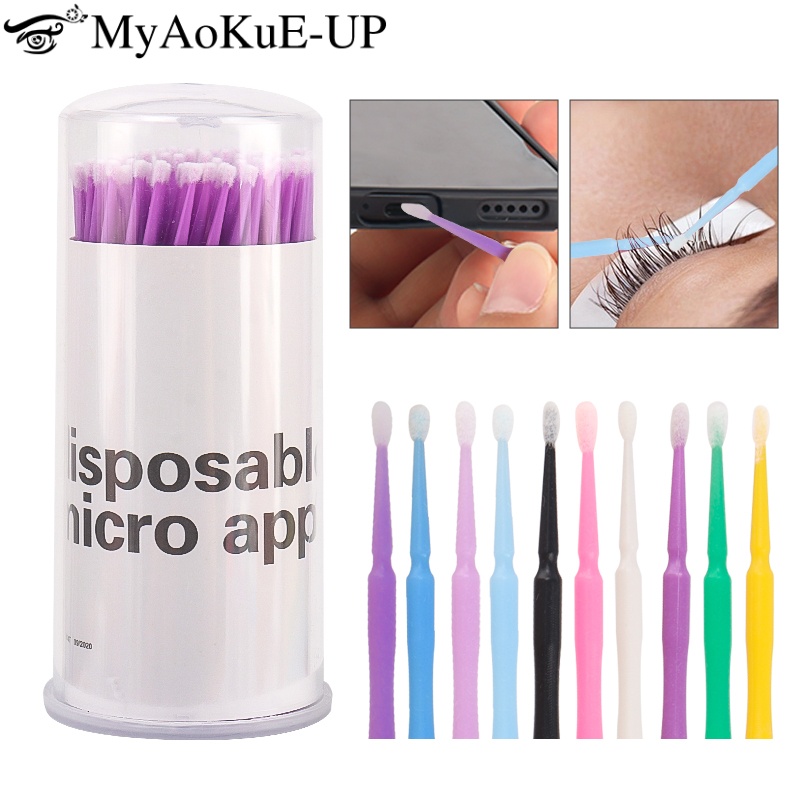 Micro Brush Applicator - Brosse à cils jetable, 100 pièces,