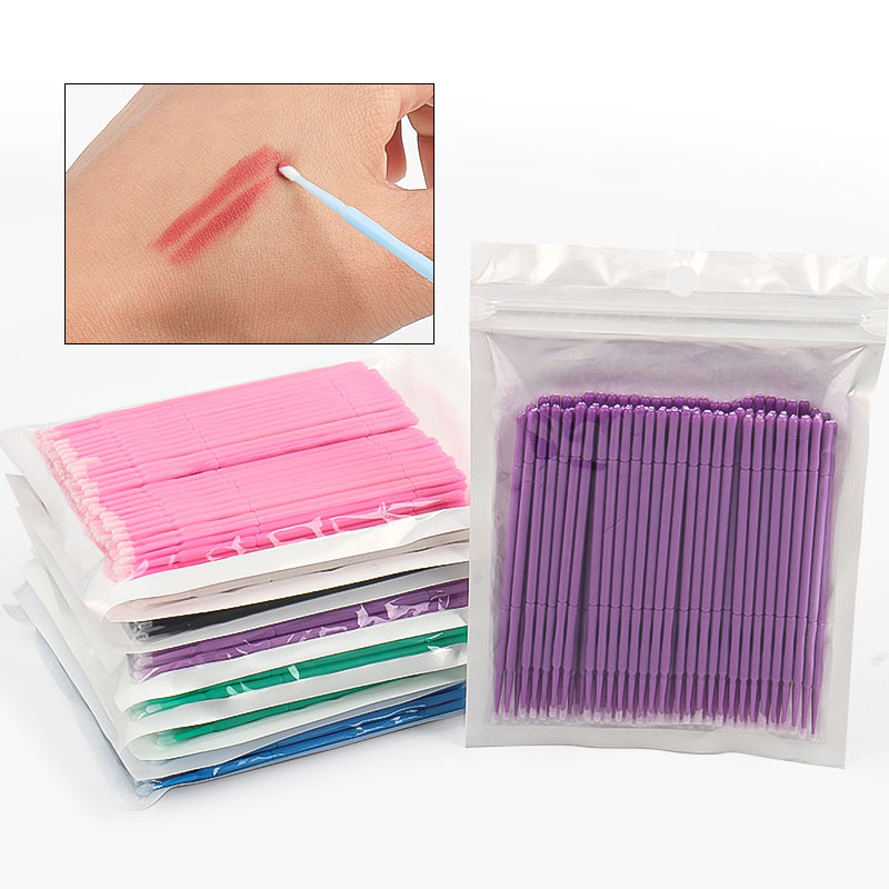 Micro Brush Applicator - 100 pièces/sac bambou Extension de cils