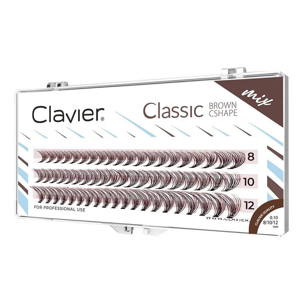 Eyelash Extensions Classic - Clavier classique marron cils naturel grappe