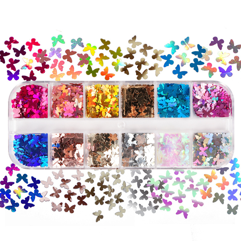 Eyelash Extension Class - Mélange de Paillettes Papillon Fluorescentes, Accessoires